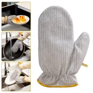 Heavy Duty Steel Wire Dishwashing Gloves – Heat Resistant Scrubber Mitts for Kitchen Cleaning