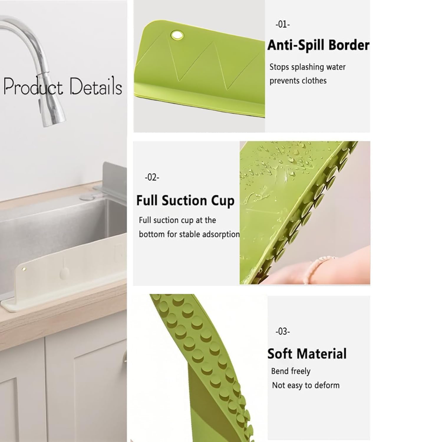 silicon sink splash guard for kitchen