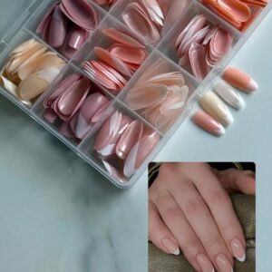 multicolor false nails box stylish durable easy to use for everyday fashion parties and nail art designs 144 pcs