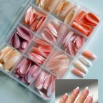 multicolor false nails box stylish durable easy to use for everyday fashion parties and nail art designs 144 pcs
