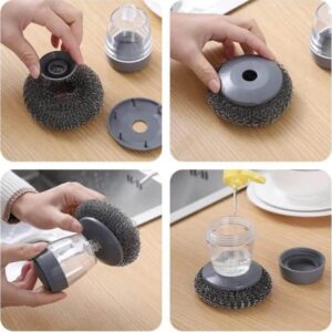Automatic Soap Dispensing Palm Brush – Kitchen Cleaning Scrubber (Non-Scratch)