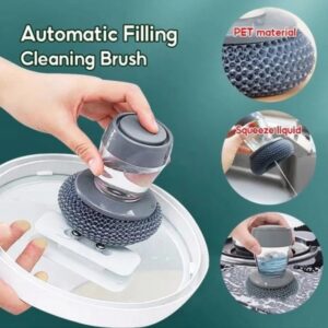 Automatic Soap Dispensing Palm Brush – Kitchen Cleaning Scrubber (Non-Scratch)