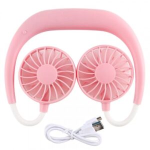 Hands-Free Rechargeable Neck Fan – Portable Mini Dual Fan with 3 Speed Modes | Wearable Cooling Fan in Pakistan
