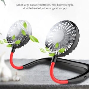 Hands-Free Rechargeable Neck Fan – Portable Mini Dual Fan with 3 Speed Modes | Wearable Cooling Fan in Pakistan