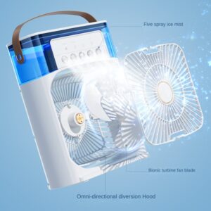 Portable Air Conditioner Fan with Water Mist, Humidifier & LED Night Light