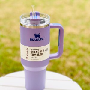 Stanley Quencher Stainless Steel Tumbler Black with Handle and Straw