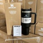 Stanley Quencher Stainless Steel Tumbler Black with Handle and Straw