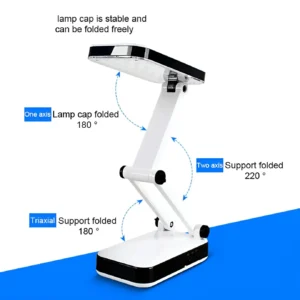 Portable Folding LED Desk Lamp – Adjustable Brightness USB Rechargeable Study Reading Light